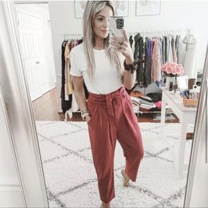 NEW Free People Queen Pomegranate Vegan Suede Nightfall Crop Pants